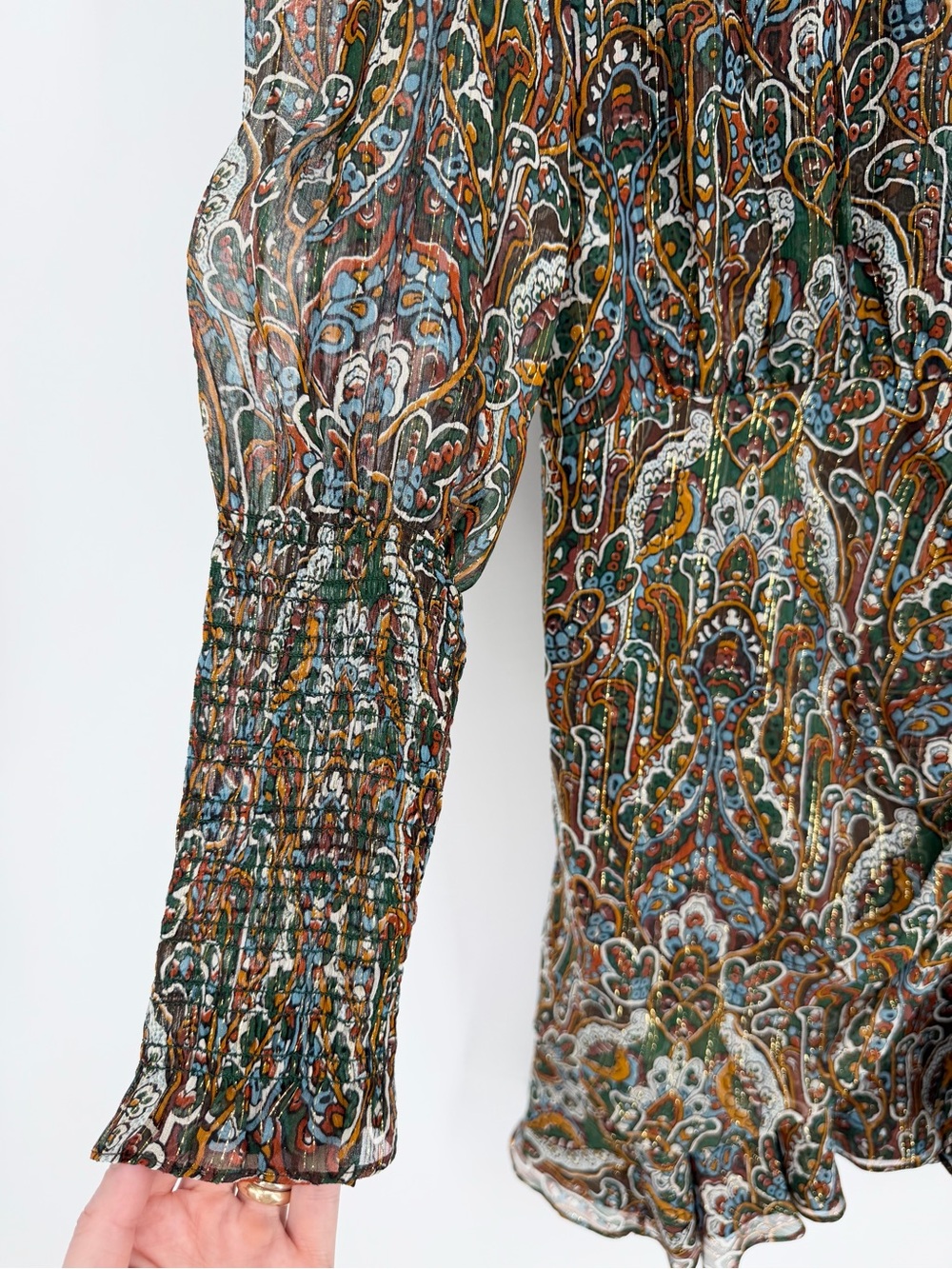 Veronica Beard Armeria Lurex Paisley Mini Dress - Picture 4 of 16